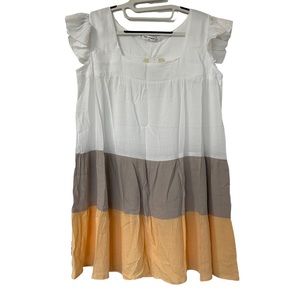 Kiwi + Punch Tunic Womens M White Grey Orange NWT Gauzy Coastal Boho‎ Travel